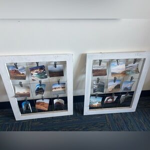 Set of 2 wooden picture frames / 8.5 in wide, 21 in tall